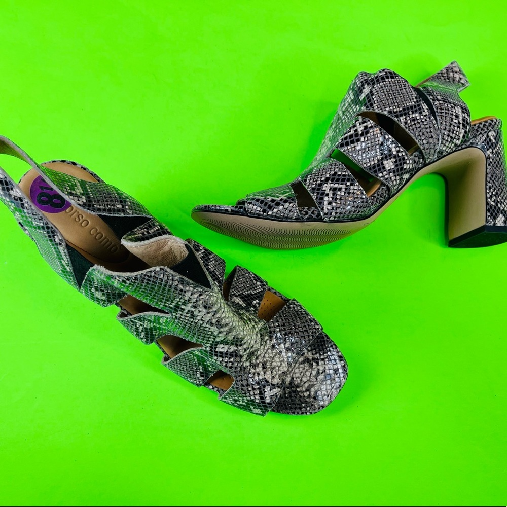 Corso Como Women’s Beautiful Classic Madelina Snake Print Block Heels Size 8.5M